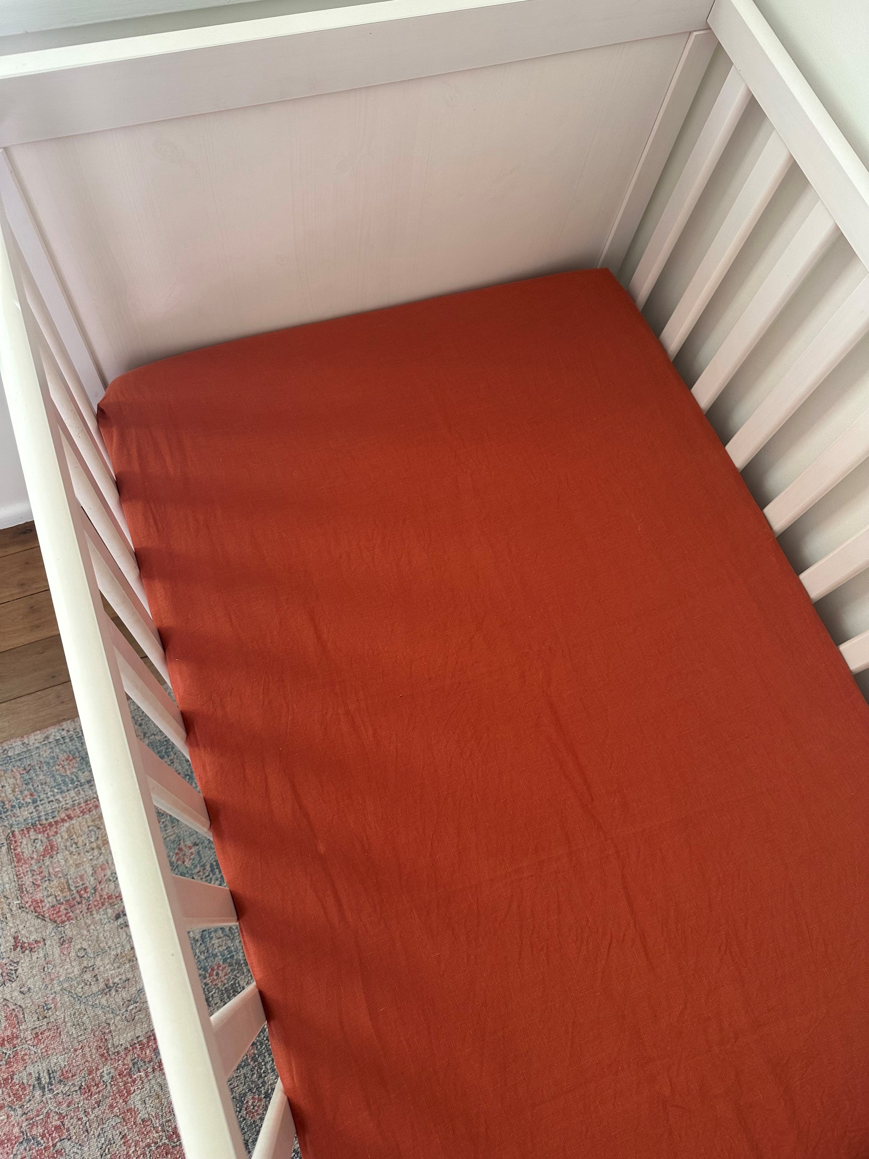 Bowie Linen Cot Sheet